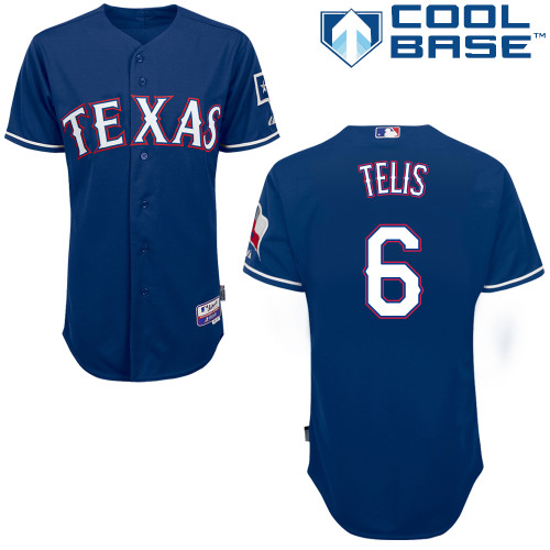 Tomas Telis #6 Youth Baseball Jersey-Texas Rangers Authentic Alternate Blue 2014 Cool Base MLB Jersey